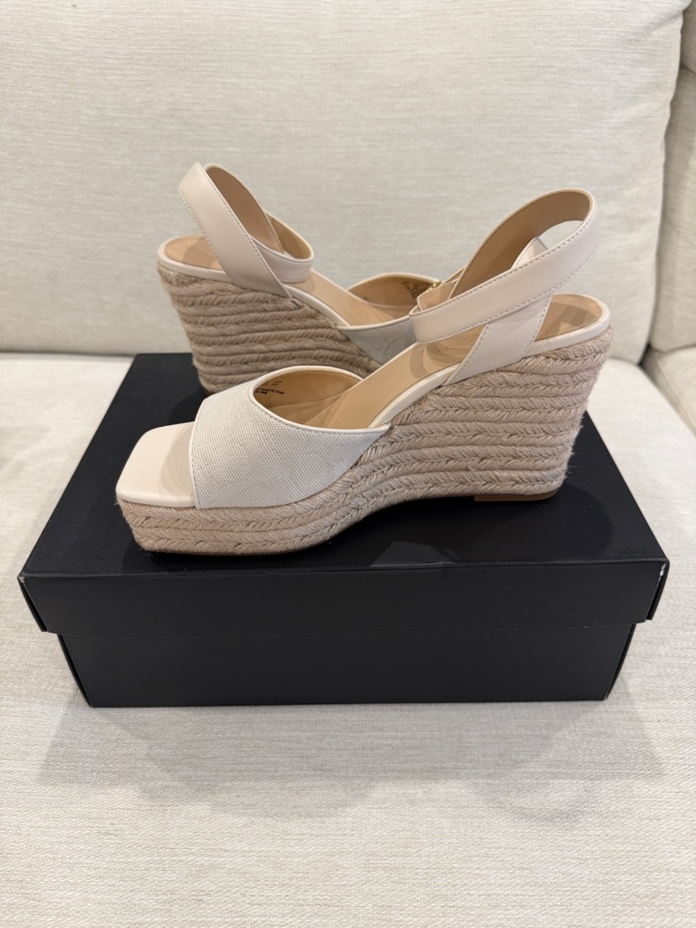 Coach Cream Espadrille Wedge Sandals with Ankle Strap - Picture 3 of 10